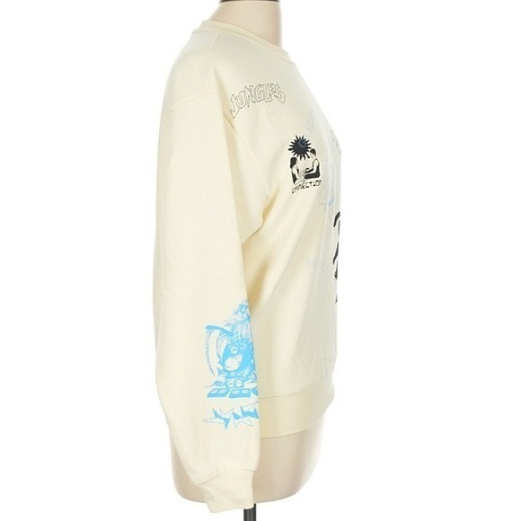 Jungles Jungles Graphic Test Print Crewneck Sweatshirt‎ Cream Medium Streetwear - Picture 4 of 8